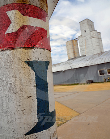 PAINTED SIGN & GRAIN ELEVATORS (Lincoln Highway Calamus IA)