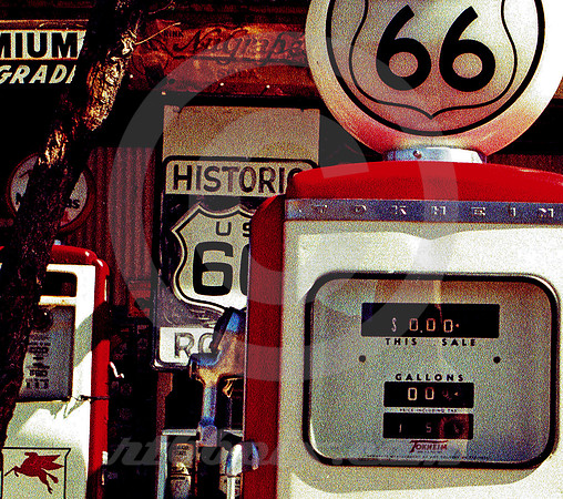 PUMP & SIGNS (Rt 66 Hackberry AZ)