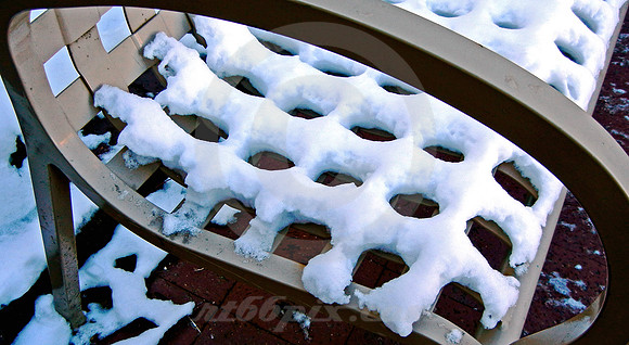 BENCH IN SNOW (nr Detroit)