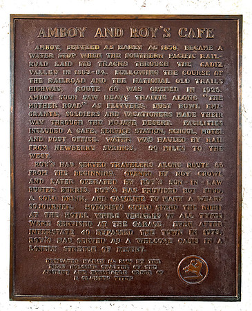 ROY"S PLAQUE (Rt 66 Amboy CA)