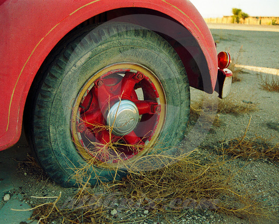 TIRE AND TUMBLEWEED (International fire truck) (Notrees TX)