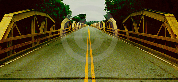 PONY TRUSS BRIDGE HEADING WEST (Rt 66 nr Bridgeport OK)