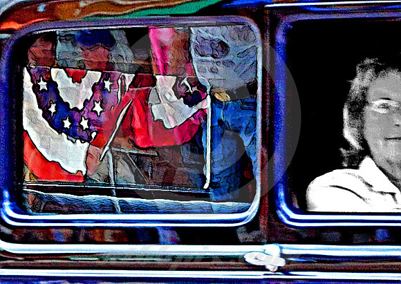 REFLECTIONS IN REAR WINDOW (Lincoln Highway Kearney NE)
