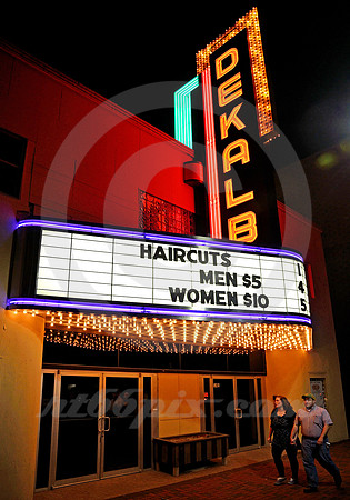 DEKALB THEATER-NIGHT #1 (Lincoln Highway DeKalb IL)
