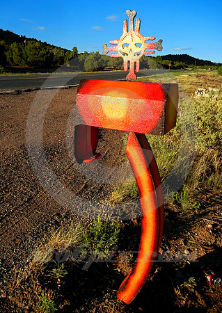 MAILBOX NEAR SUNSET (Rt 66 nr Santa Fe NM)