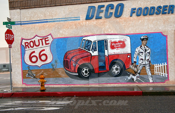 MILKMAN IN RAIN (Rt 66 Needles CA)