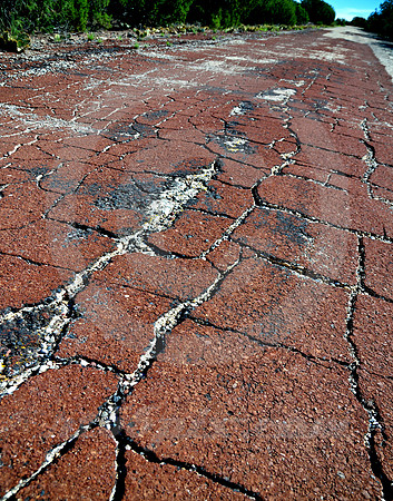 BROKEN RED ASPHALT (Rt 66 nr Ash Fork AZ)