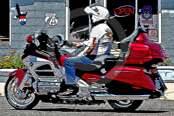 MOTORCYCLE AT SUPAI MOTEL (Rt 66 Seligman AZ)