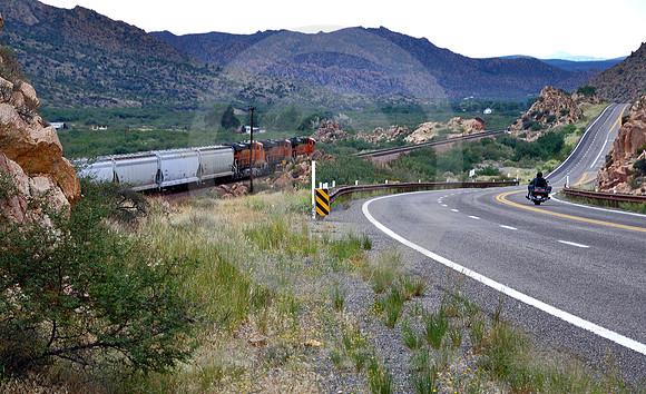 PACING A TRAIN (Rt 66 nr Hackberry AZ)