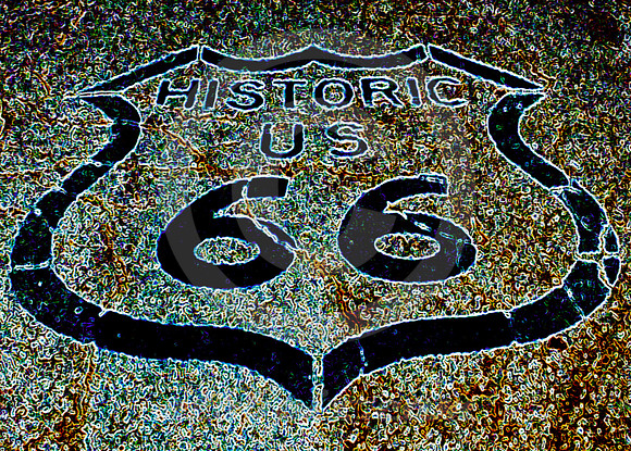 HISTORIC 66 SHIELD (Rt 66 Oatman AZ)