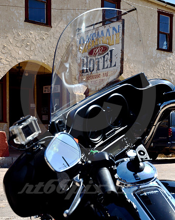 HOTEL SIGN THRU WINDSHIELD (Rt 66 Oatman AZ)