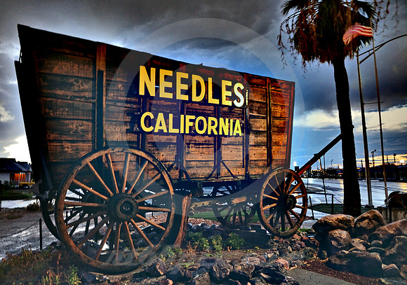 WAGON AFTER STORM (Rt 66 Needles CA)