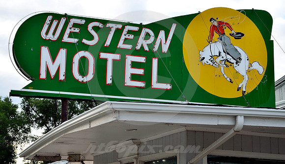 WESTERN MOTEL SIGN (Lincoln Highway North Platte NE)