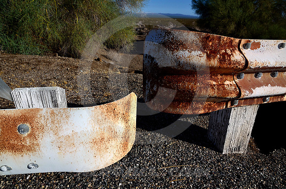 TWO GUARD RAIL ERAS (Rt 66 nr Amboy CA)