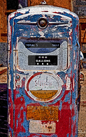 WHITING PUMP-RED & BLUE (Rt 66 Newberry Springs CA)