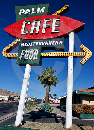 SIGN, SHADOW & PALM (Rt 66 Barstow CA)
