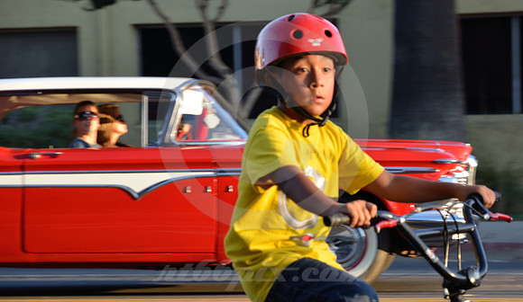 BICYCLIST & EDSEL (Rt 66 San Bernardino CA)