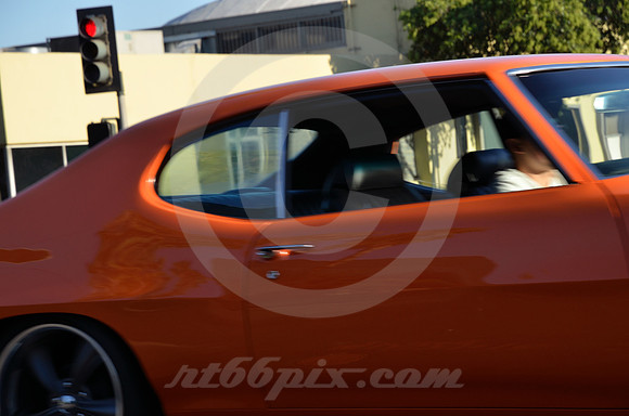 ORANGE PONTIAC AND RED LIGHT (Rt 66 San Bernardino CA)