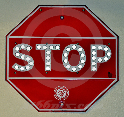 STOP SIGN WITH REFLECTORS (Rt 66 Barstow CA)