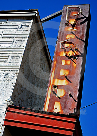 RUSTED BEER SIGN (Rt 66 nr San Bernardino CA)