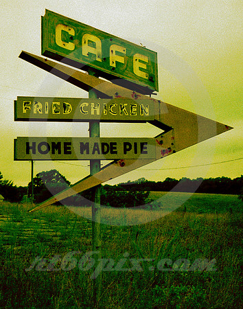 CAFE SIGN & STYLIZED ARROW (Rt 66 MO)