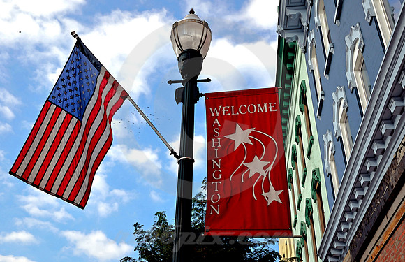 FLAG, BANNER & BIRDS (National Road Washington PA)