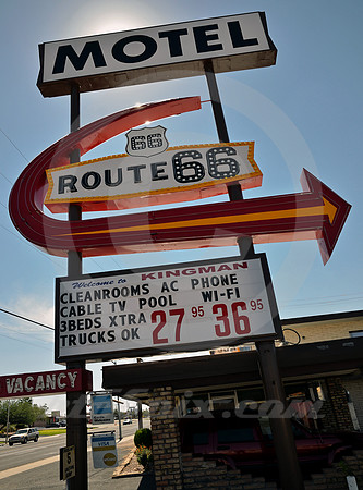 ROUTE 66 MOTEL SIGN-DAY (Rt 66 Kingman AZ)