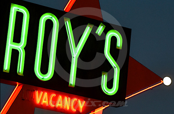 SIGN & FULL MOON (Rt 66 Amboy CA)