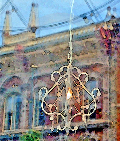 HANGING LAMP IN WINDOW (Lincoln Highway Denver CO)