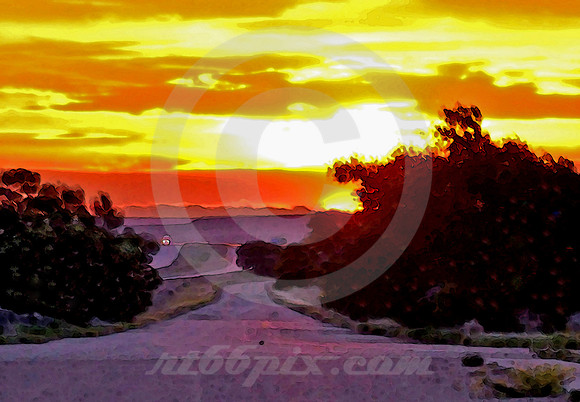 SUNRISE AT STATE LINE (Rt 66 Glenrio NM/TX)