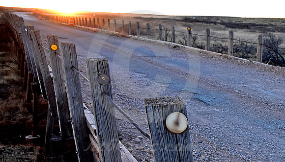SUNSET ON DIRT 66 (Rt 66 nr San Jon NM)