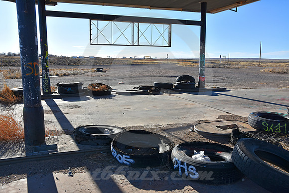 TAGGED TIRES (Rt 66 Glenrio TX/NM)