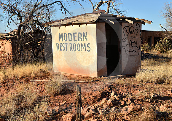TAGGED OUTHOUSE #2 (Rt 66 Endee NM)