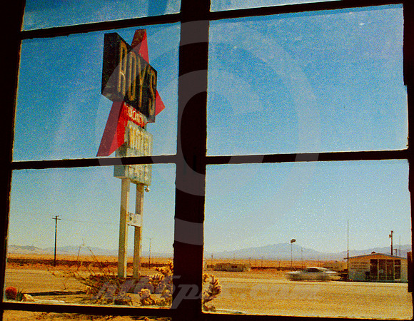 ROY'S SIGN #2 MOTEL FRONT WINDOW (Rt 66 Amboy CA)