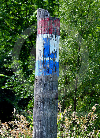 OLD PAINTED SIGN ON POLE (Lincoln Highway Elkhorn NE)