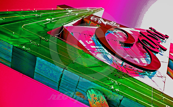 CAPRI MOTEL SIGN DETAIL, VARIANT (SOLARIZED) (Joplin MO)