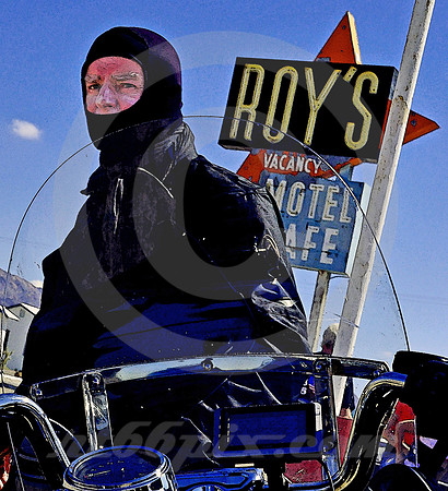 CLOUD & BIKER AT ROY'S (Rt 66 Amboy CA)
