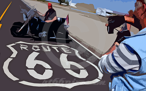 BIKER & DISTORTED SHIELD (Rt 66 Amboy CA)