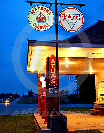 NIGHTFALL LOOKING WEST (Lincoln Highway Colo IA)