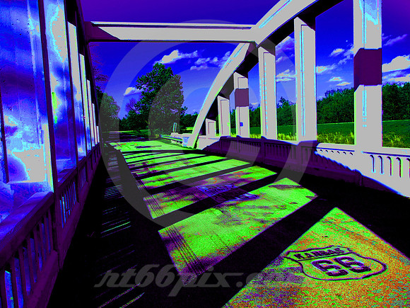 MARSH ARCH BRIDGE, INTERIOR (SOLARIZED) (Rt 66 nr Baxter Springs KS)