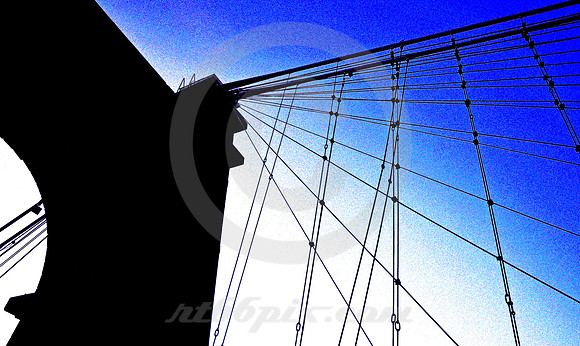 BRIDGE CABLES #3 (SOLARIZED) (National Road Wheeling WV)