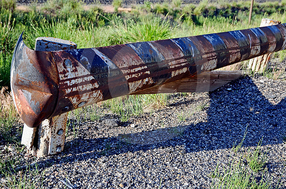 STRIPED GUARD RAIL (Lincoln Highway Echo Canyon UT)