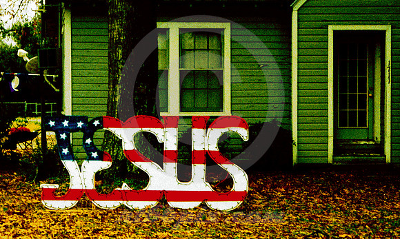 JESUS IN RED WHITE AND BLUE (Carthage TX)
