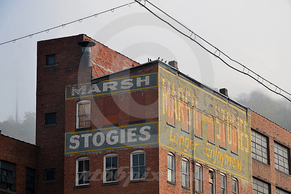 MARSH FACTORY IN FOG (National Road Wheeling WV)