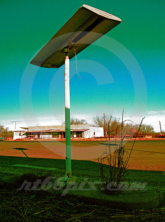 GAS STATION LIGHT & WEED AT SUNRISE (West TX)