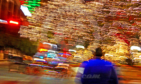 STREET SCENE NEAR CHRISTMAS (San Antonio TX)