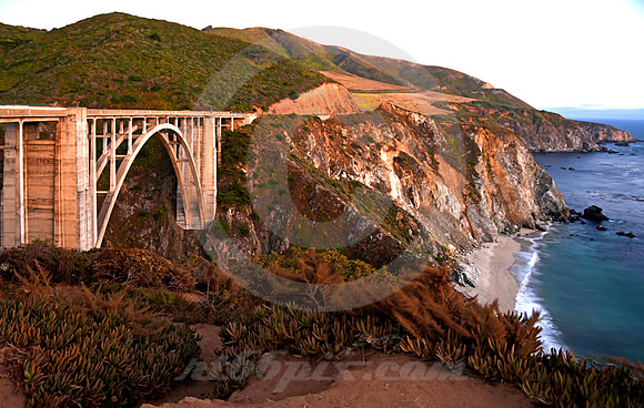 AT NIGHTFALL #2 (Bixby Creek nr Monterey CA)