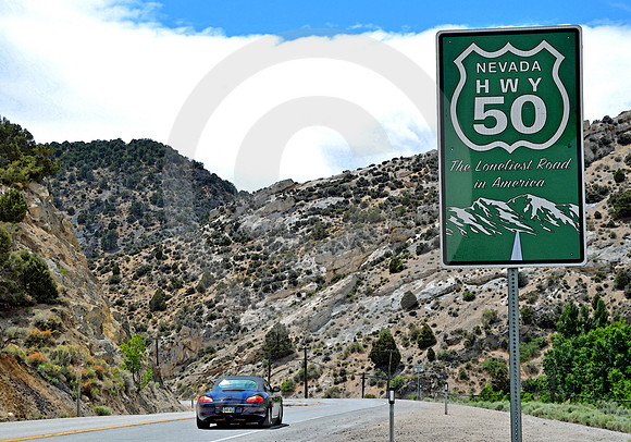 WELCOME SIGN & PORSCHE #2 (Lincoln Highway nr Ely NV)