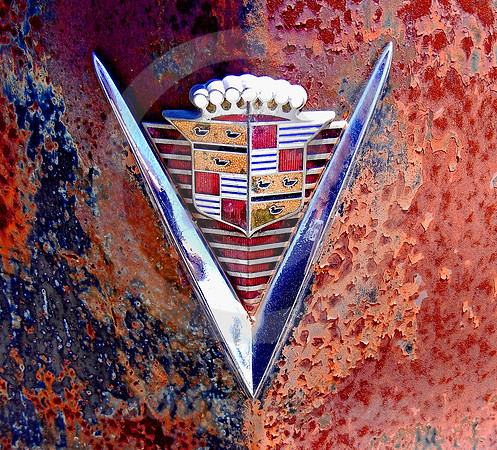 CADILLAC CREST ON RUST (1947) (Rt 66 White Oak OK)