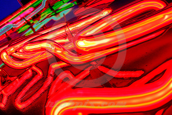 REST HAVEN MOTEL NEON SIGN DETAIL #2 (SOLARIZED) (Rt 66 Springfield MO)